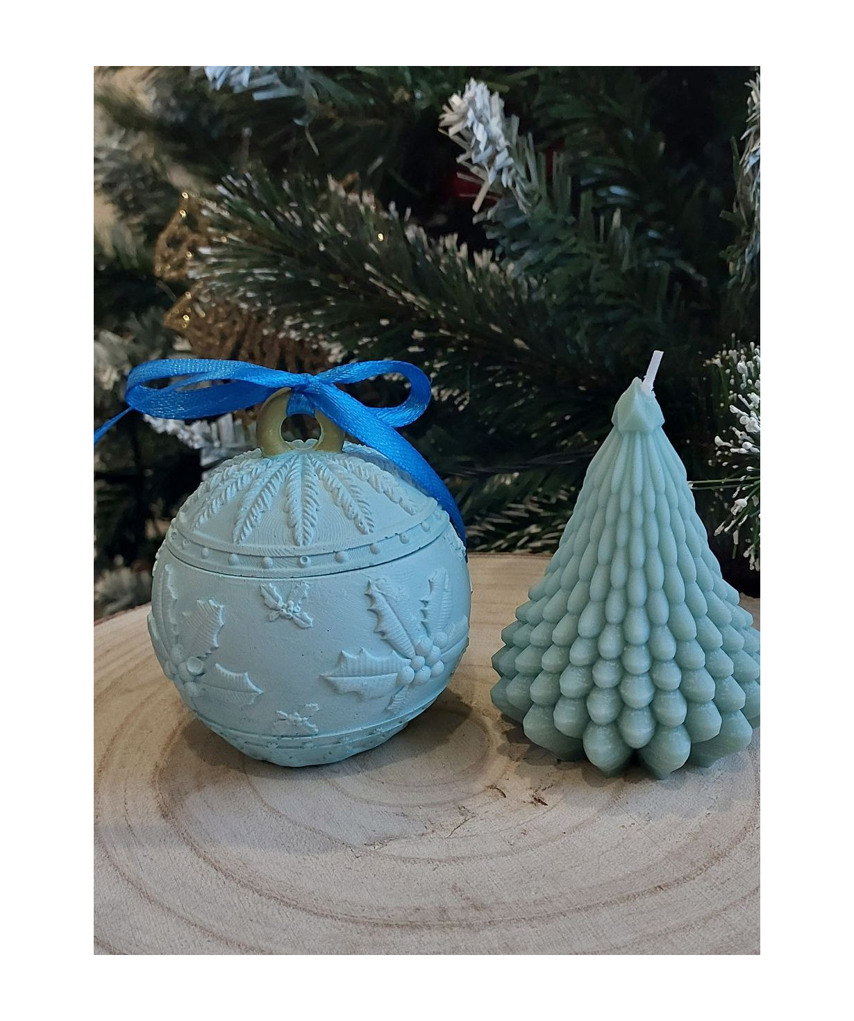 Свеча «Blue Moon» Рождественская елка + Игрушка