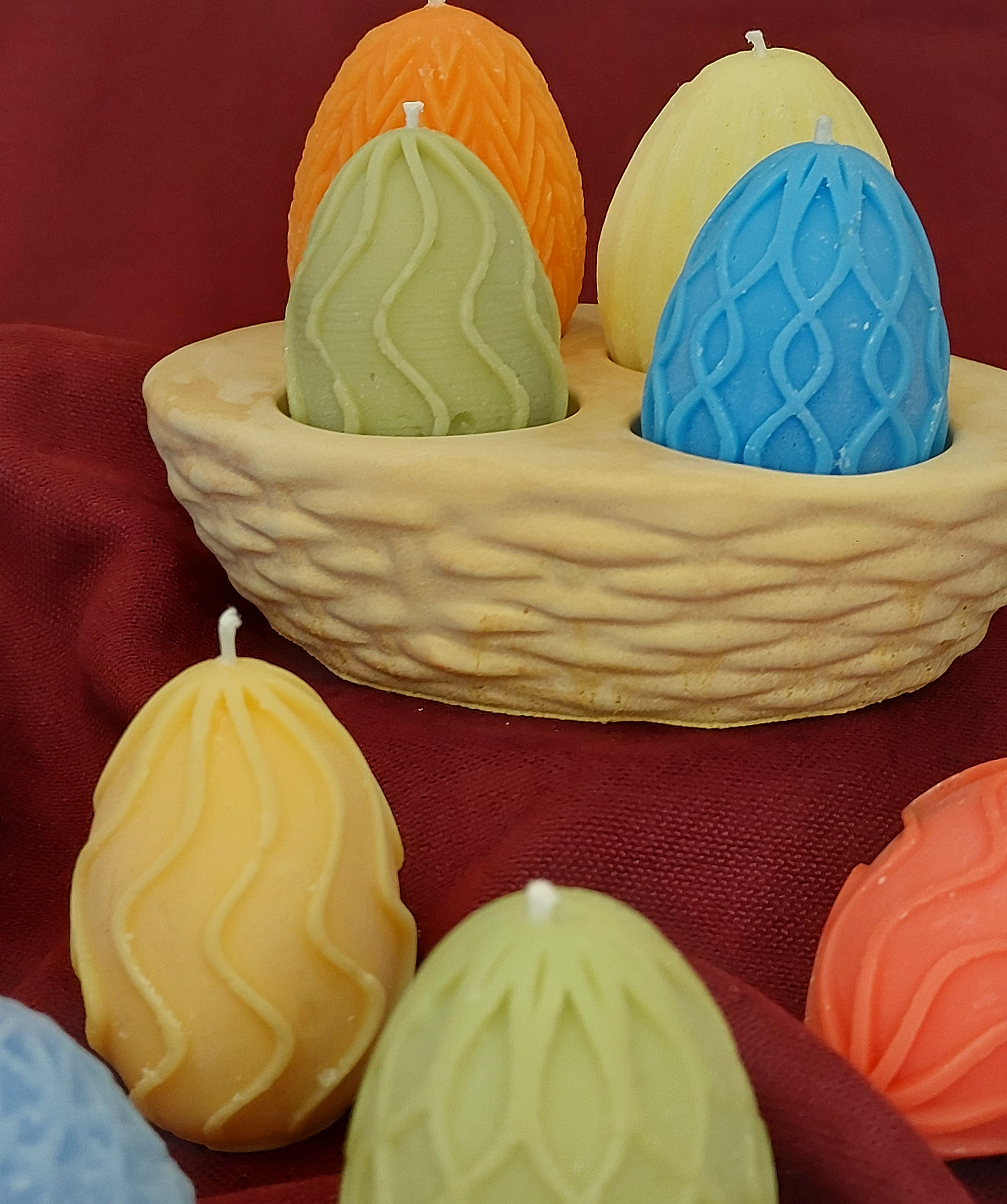 Подарочный набор «Blue Moon» Пасха, 4 свечи Яйца + подставка, ароматизированные