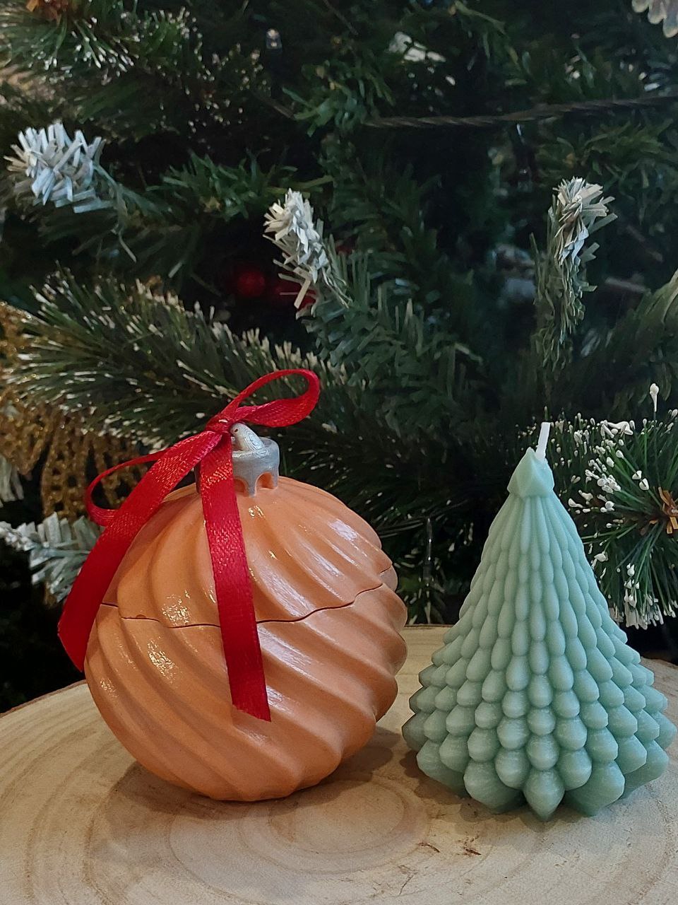 Մոմ «Blue Moon» Տոնածառի խաղալիք + Տոնածառ