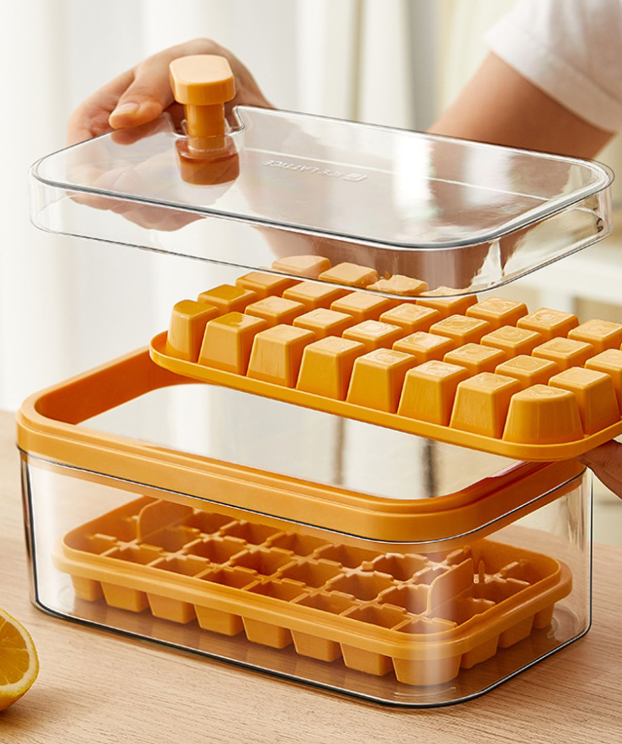 Ice mold ''Taobao'' 64 compartments, orange