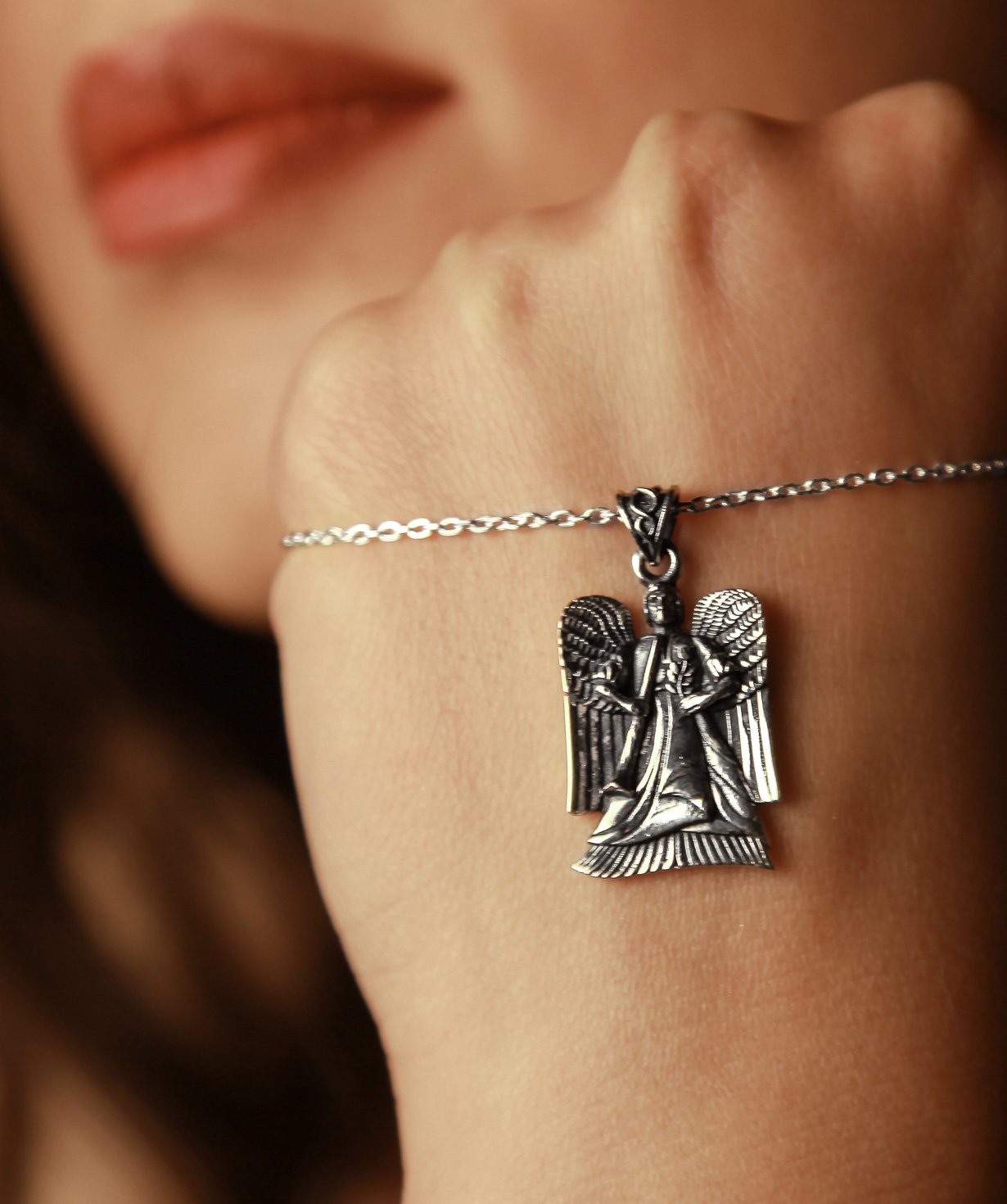 Ожерелье ''Мальчик-ангелочек Шуши'' из серебро