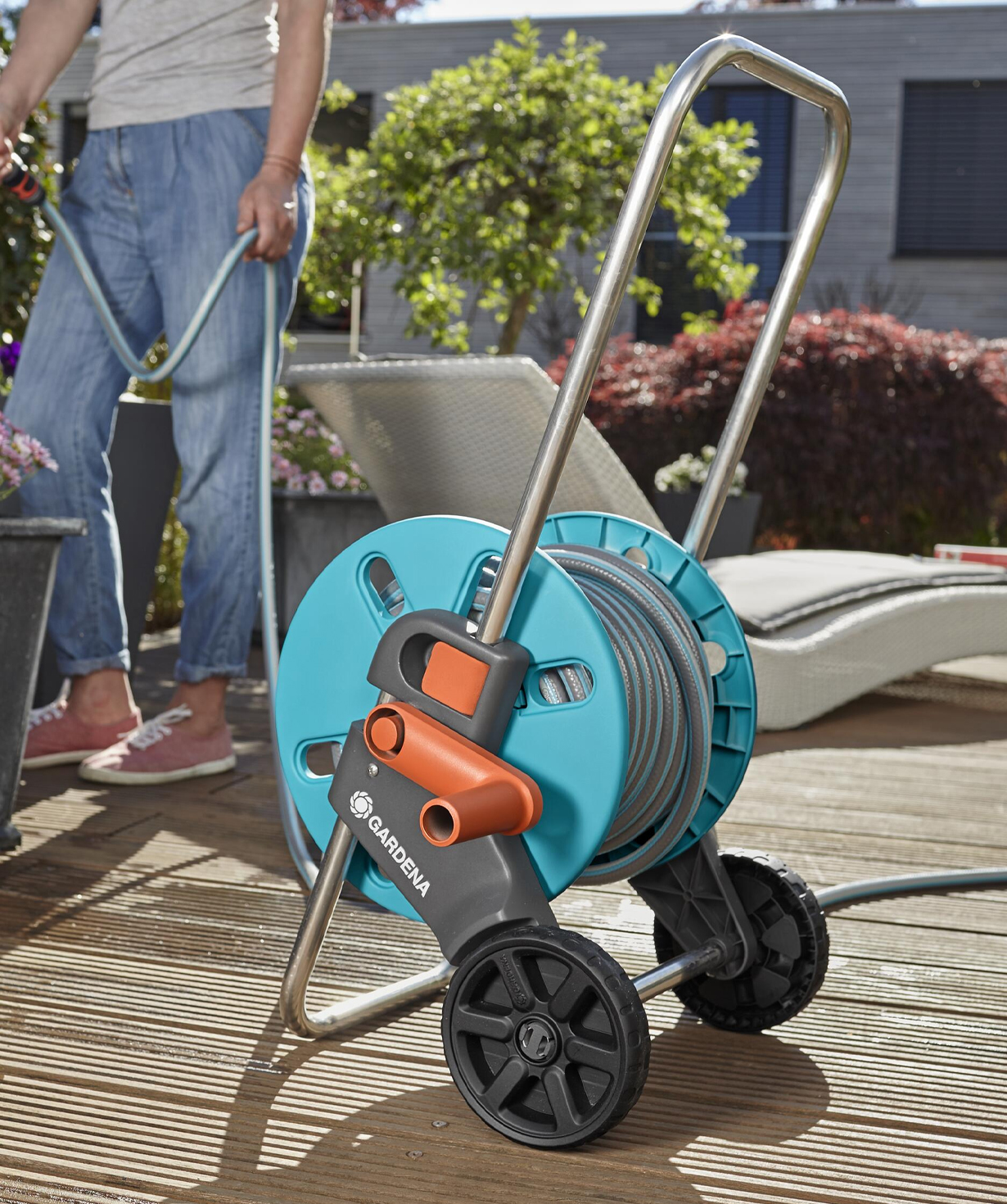 Тележка «Gardena» Classic, со шлангом, переходником, насадкой