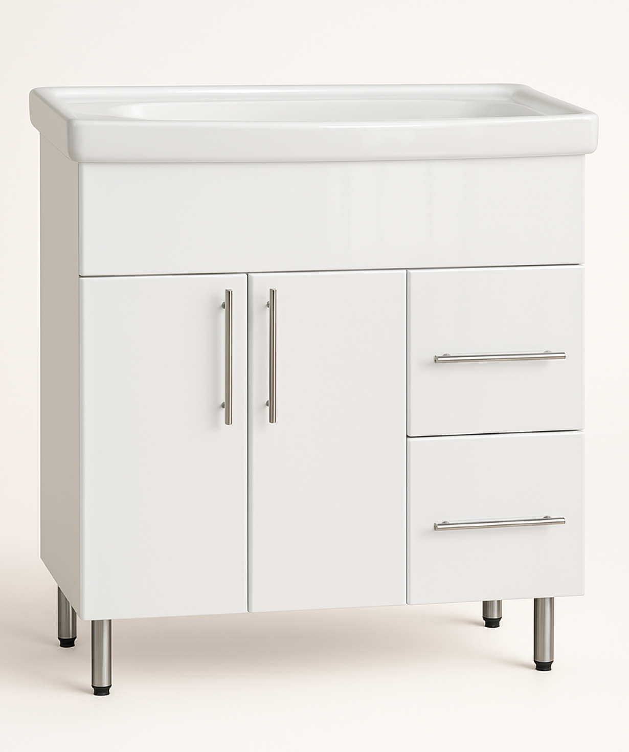 Bathroom furniture «Perla» Foster CH2, white, glossy