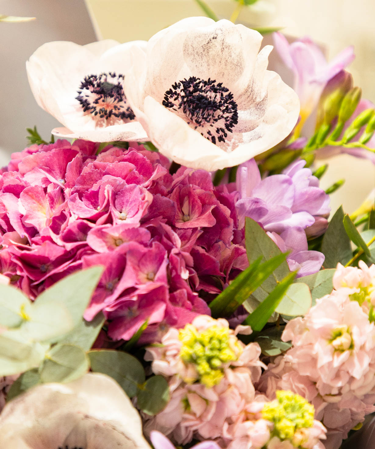 Bouquet «Barse» with hydrangea and anemones
