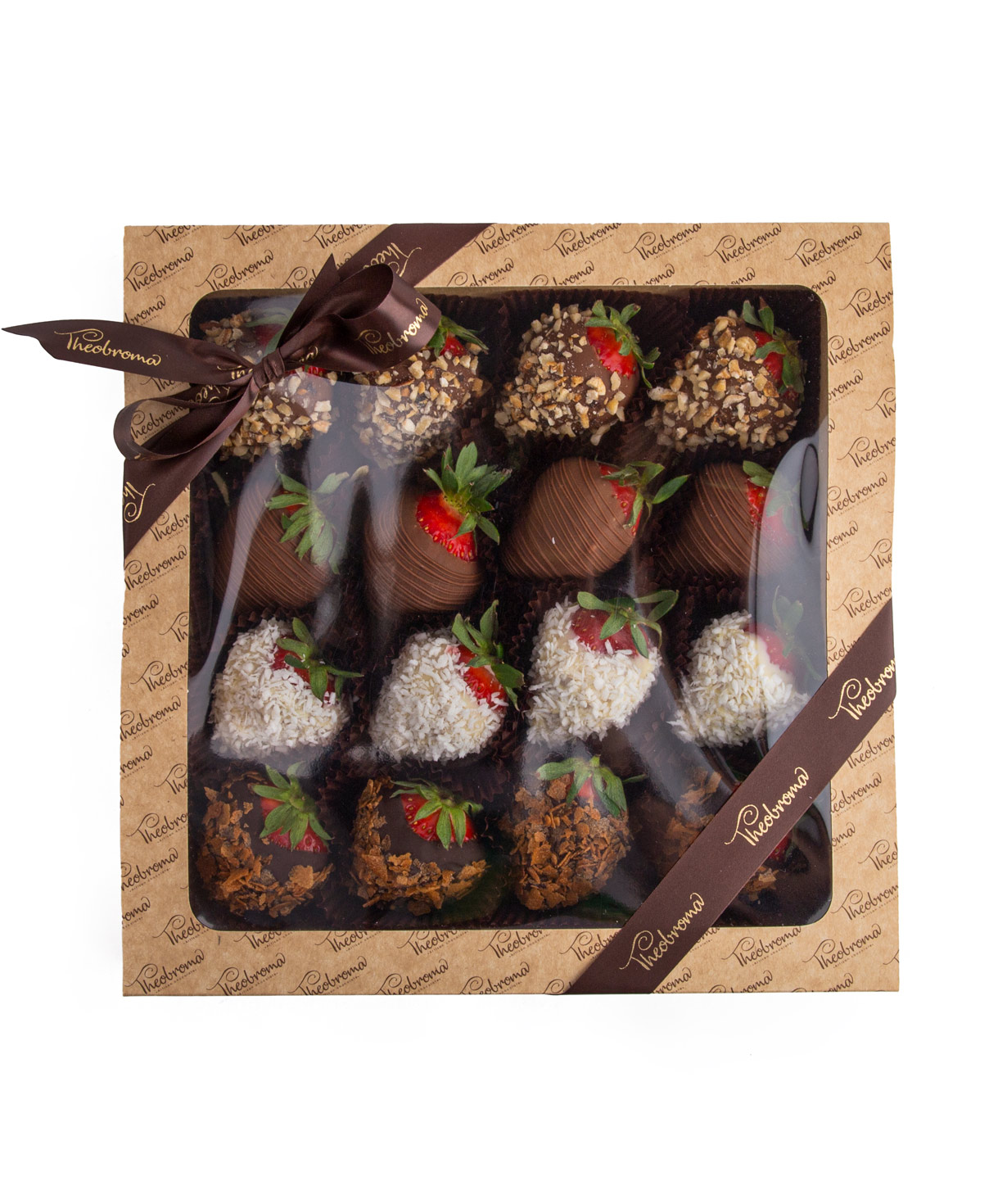 Strawberry `Theobroma` in chocolate with different flavors