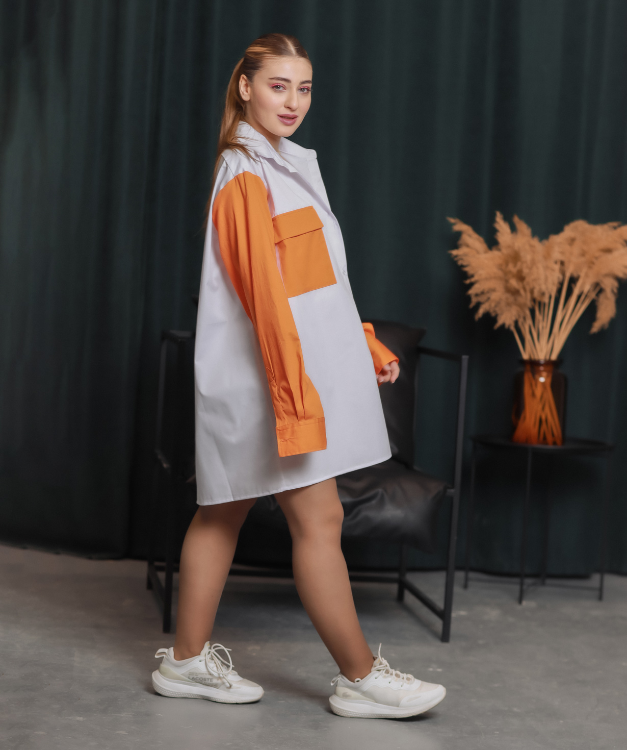 Рубашка «Хачатрян» бело-оранжевая №2