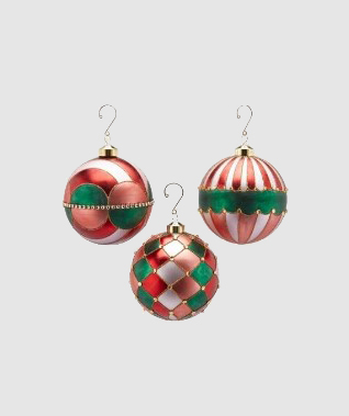 Christmas tree toy «Palla Vetro Circus» 3 pcs