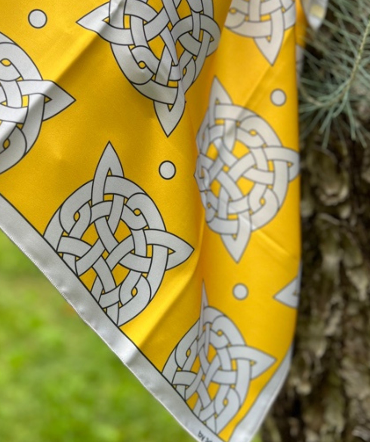 Silk scarf `3 dzook` with Armenian ornaments №14