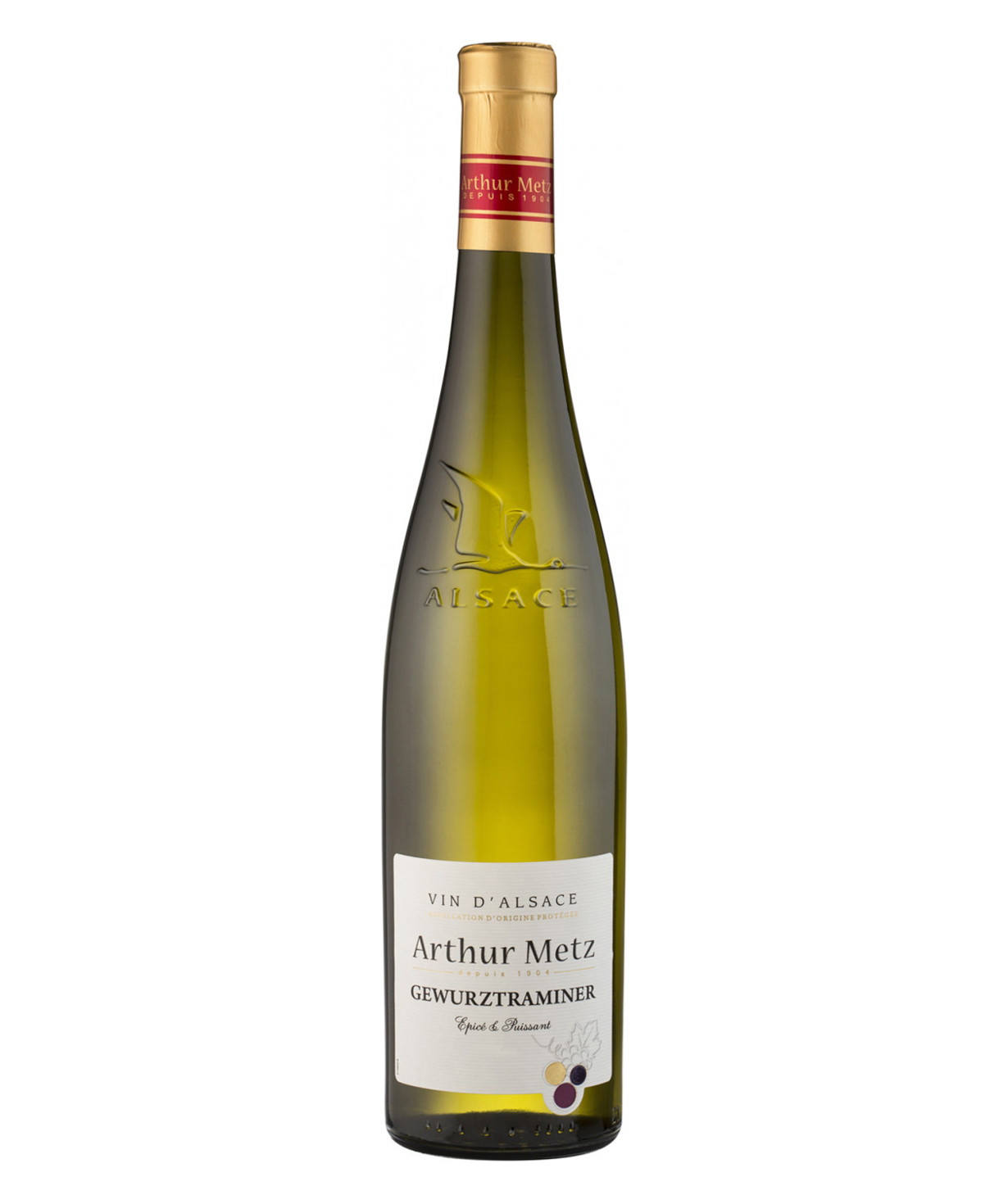 Wine `Arthur Metz Gewurztraminer` white, dry 750ml