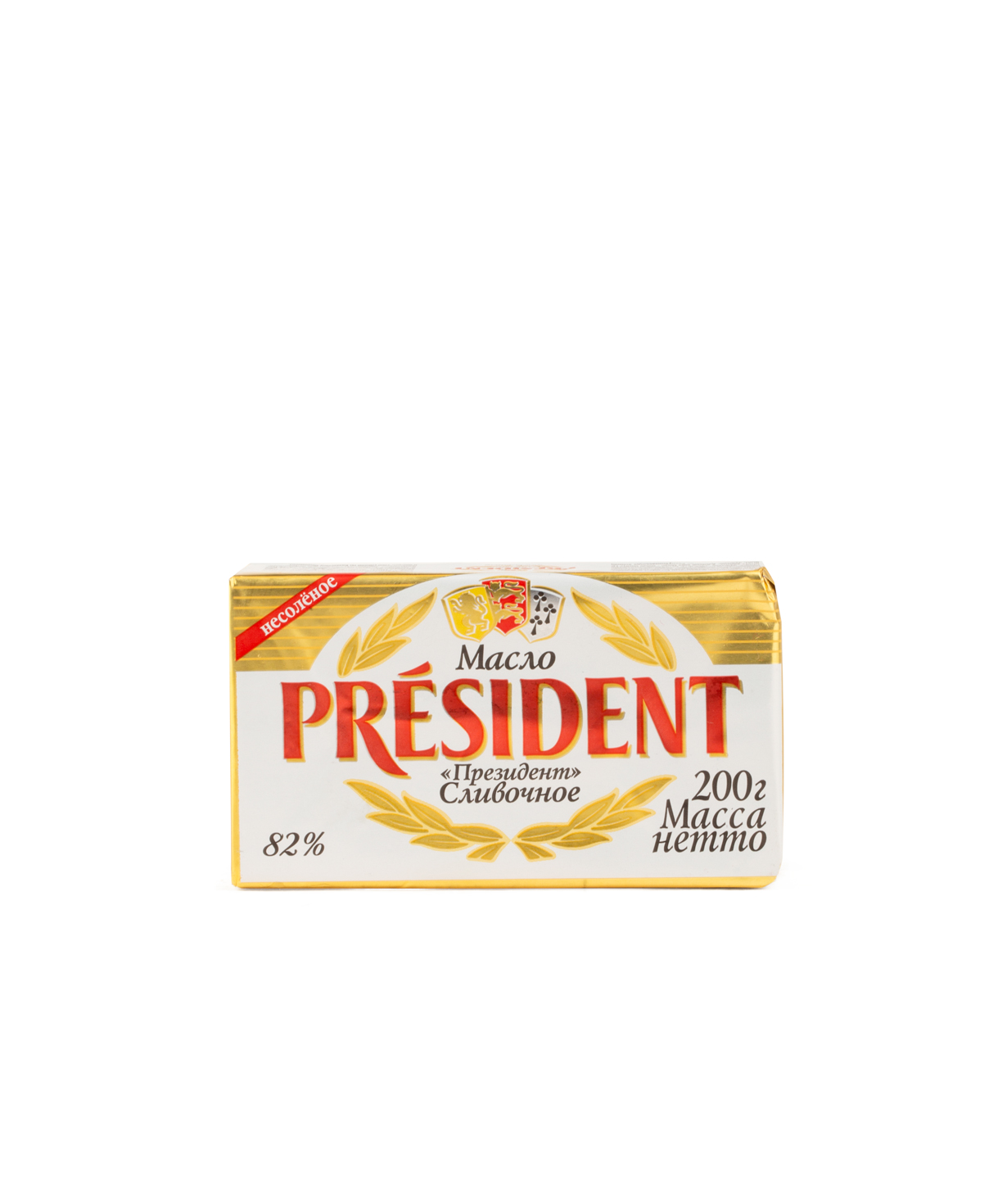 Масло сливочное `President` 82% 200г