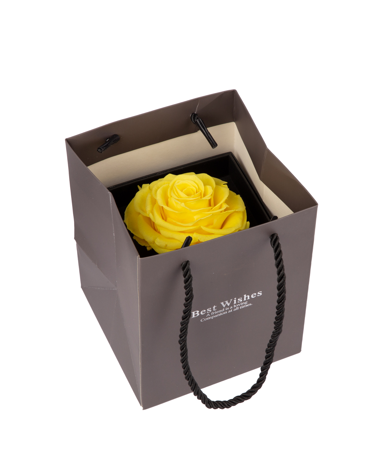 Rose `EM Flowers` eternal, in a box, yellow