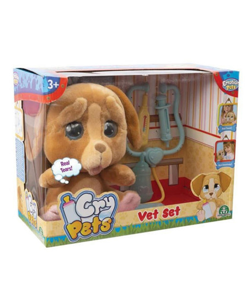 Interactive crying puppy, brown
