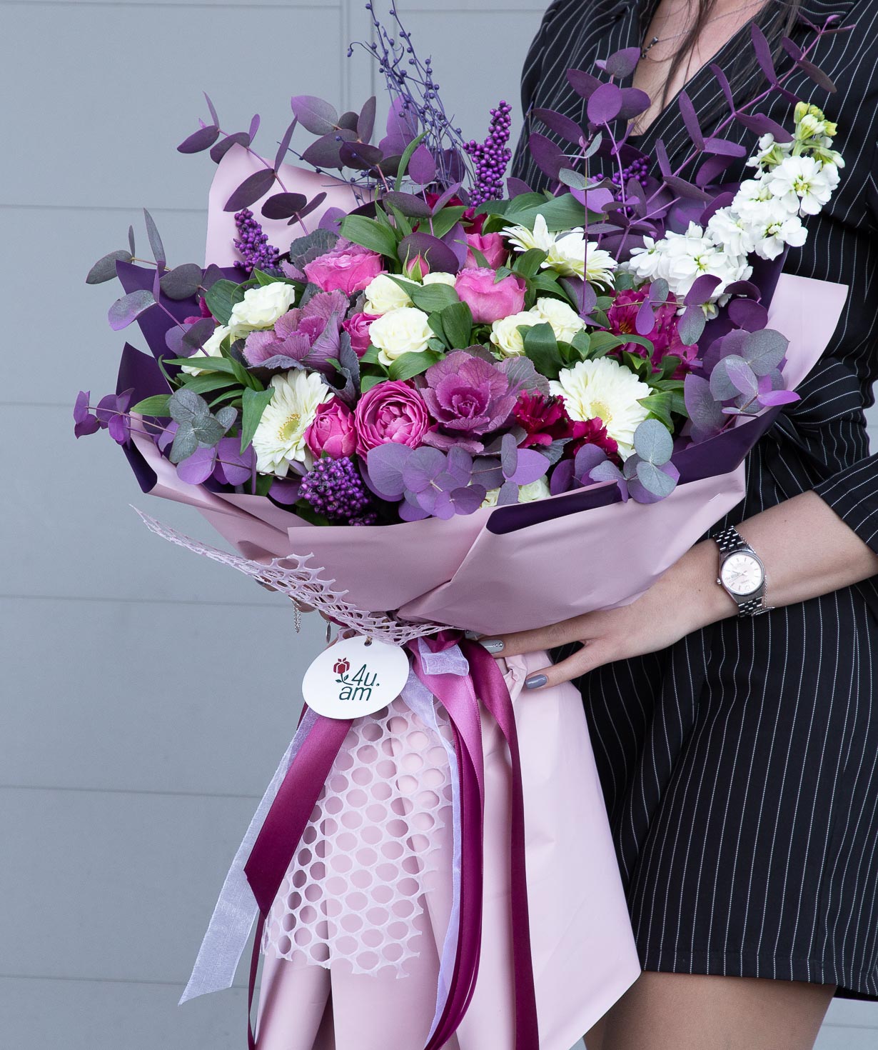 Bouquet `Melitopol` with spray roses and chrysanthemums