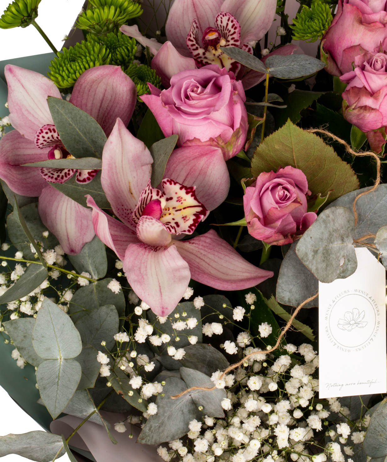 Букет `Лития` с розами, хризантемами и алстромериами
