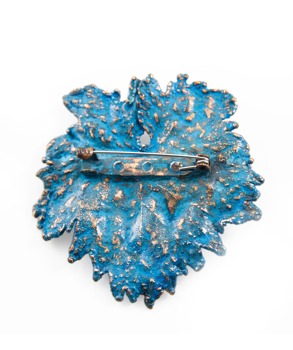 Brooch `CopperRight` grape leaf