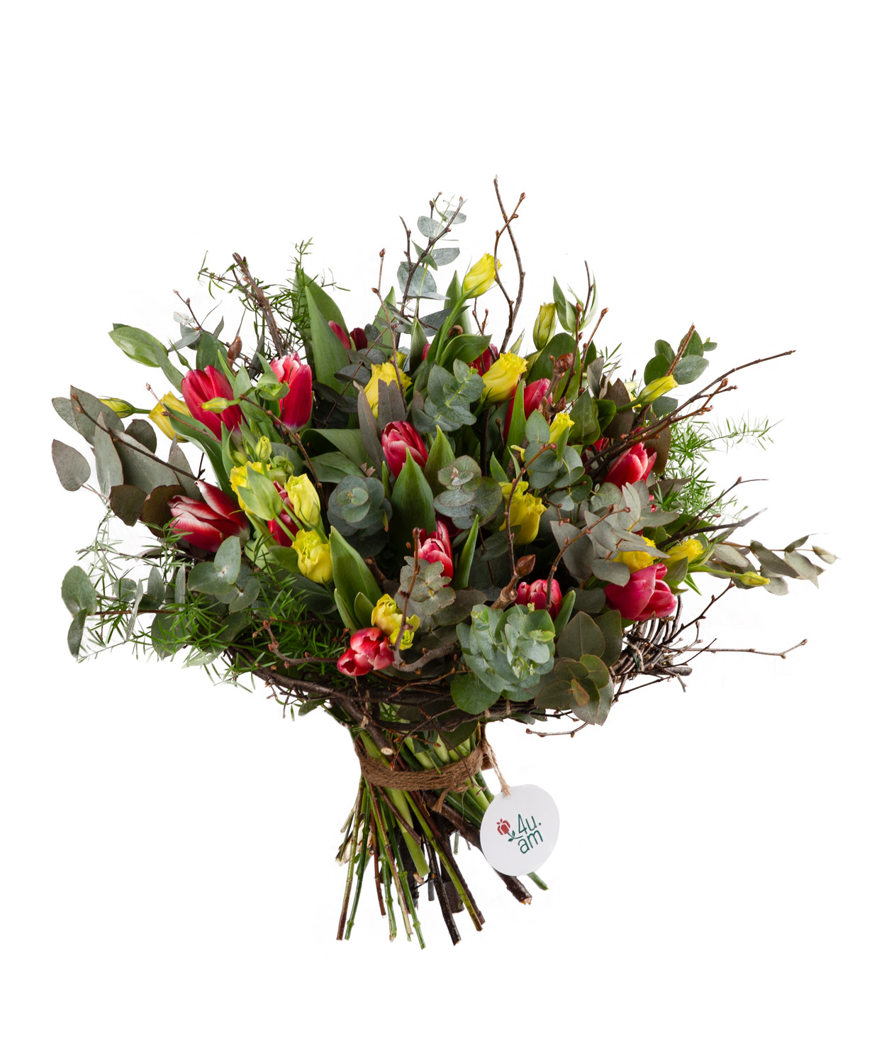 Bouquet ''Julie'' with tulips and lisianthuses