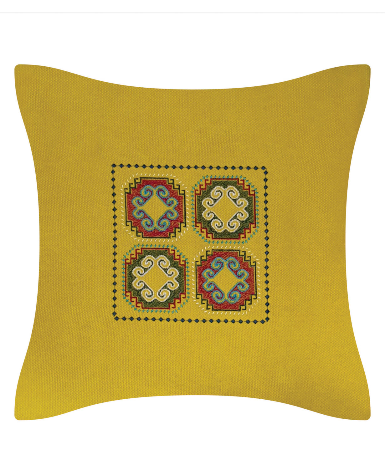 Pillow `Miskaryan heritage` embroidered with Armenian ornament №32