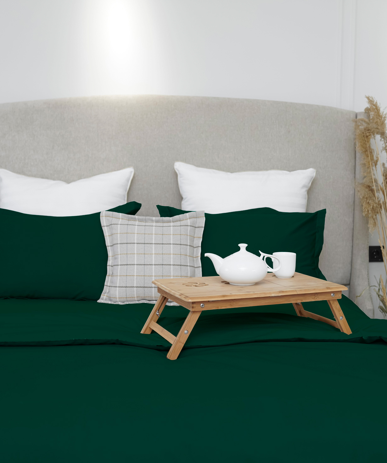 Bedding set «Jasmine Home» euro, dark green