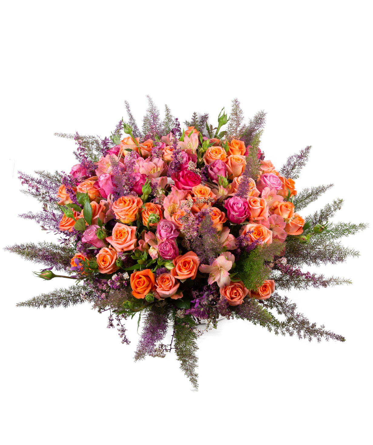 Bouquet ''Valletta'' with roses and alstroemerias