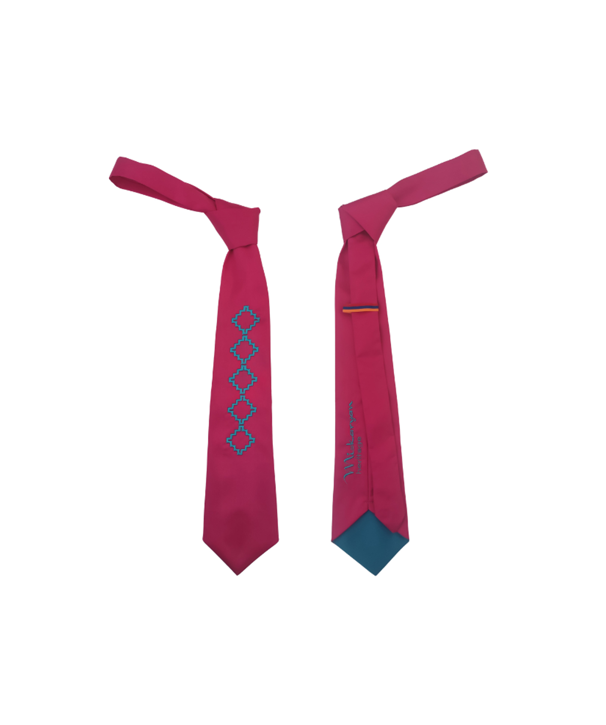 Embroidered tie «Miskaryan Heritage» Armenian carpet pattern, 6-2