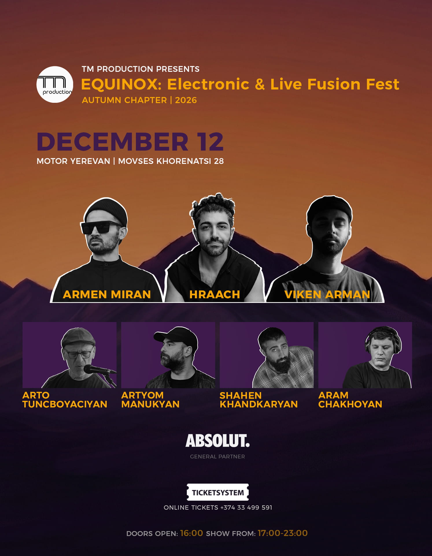 EQUINOX: Electronic & Live Fusion Fest, 2026-12-12 17:00:00, Motor Yerevan