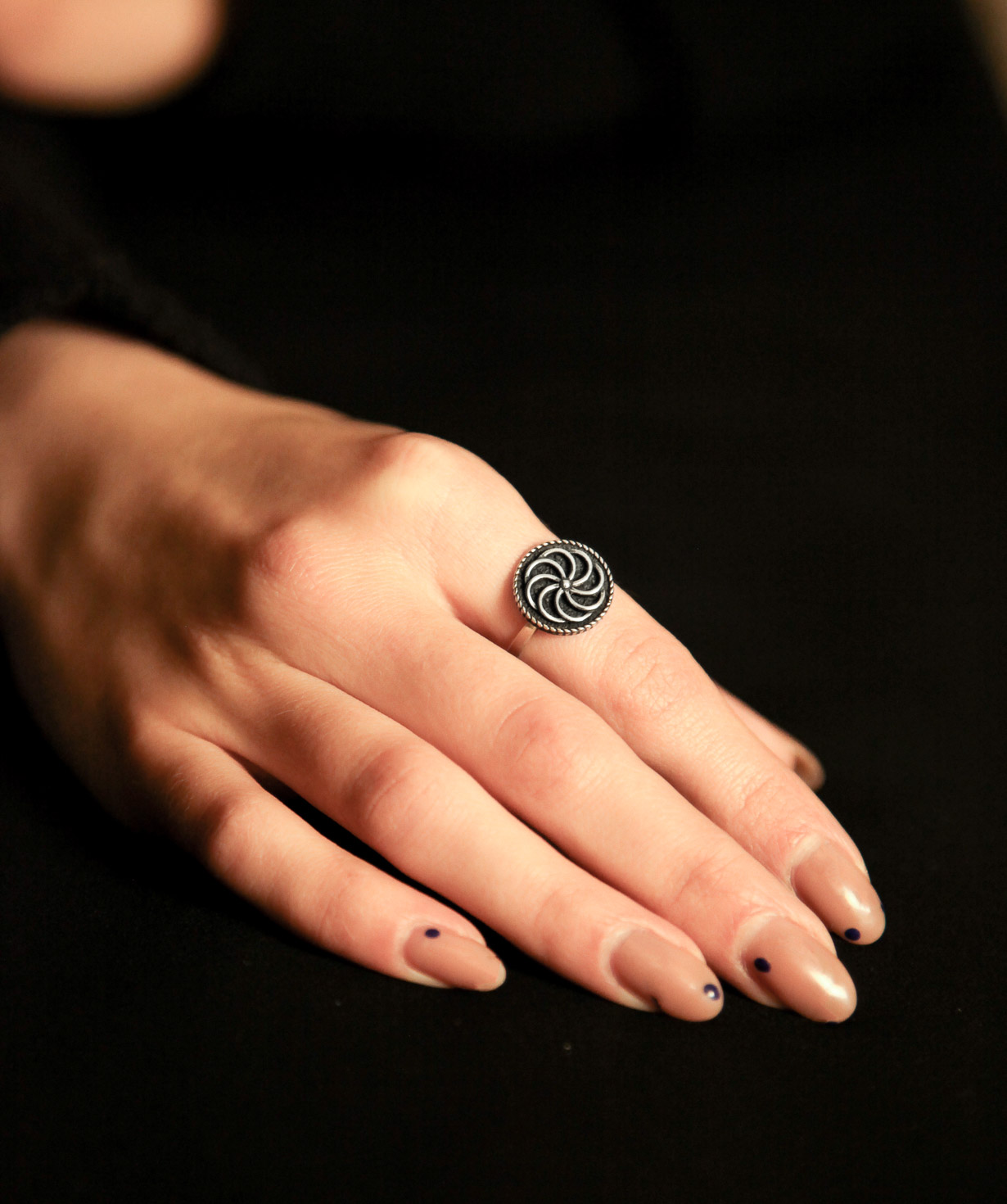 Кольцо ''Свастика'' из серебро