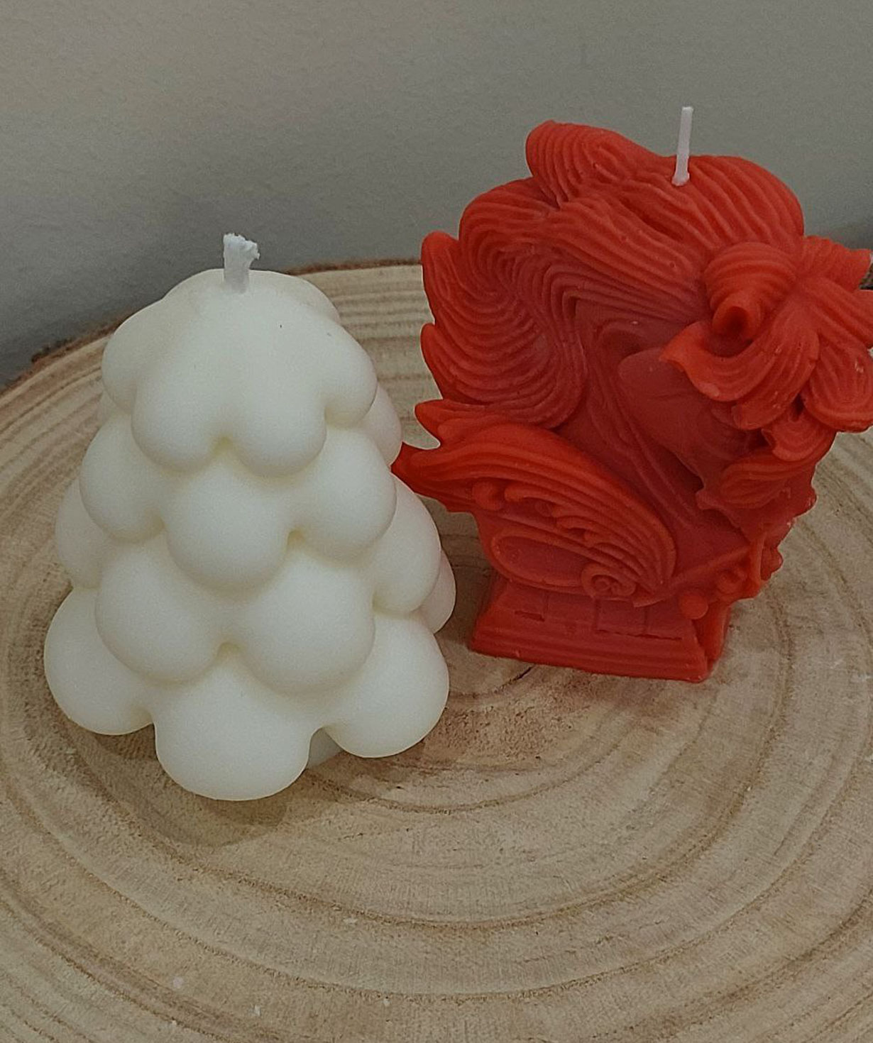 Candle «Blue Moon» Horse + Snowy Christmas Tree