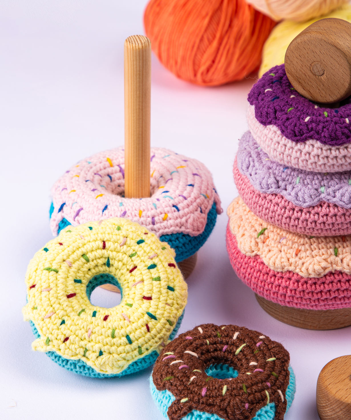 Rattle `Crafts by Ro` Pyramid with donuts