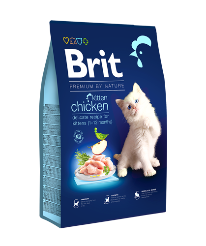 Կատվի կեր «Brit Premium By Nature» հավ, ձագերի համար, 8 կգ