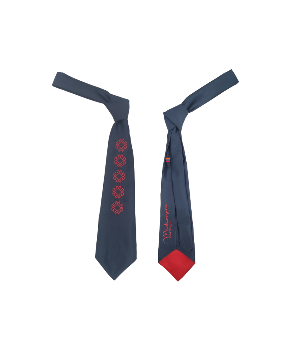 Embroidered tie «Miskaryan Heritage» Armenian carpet pattern, 6-1