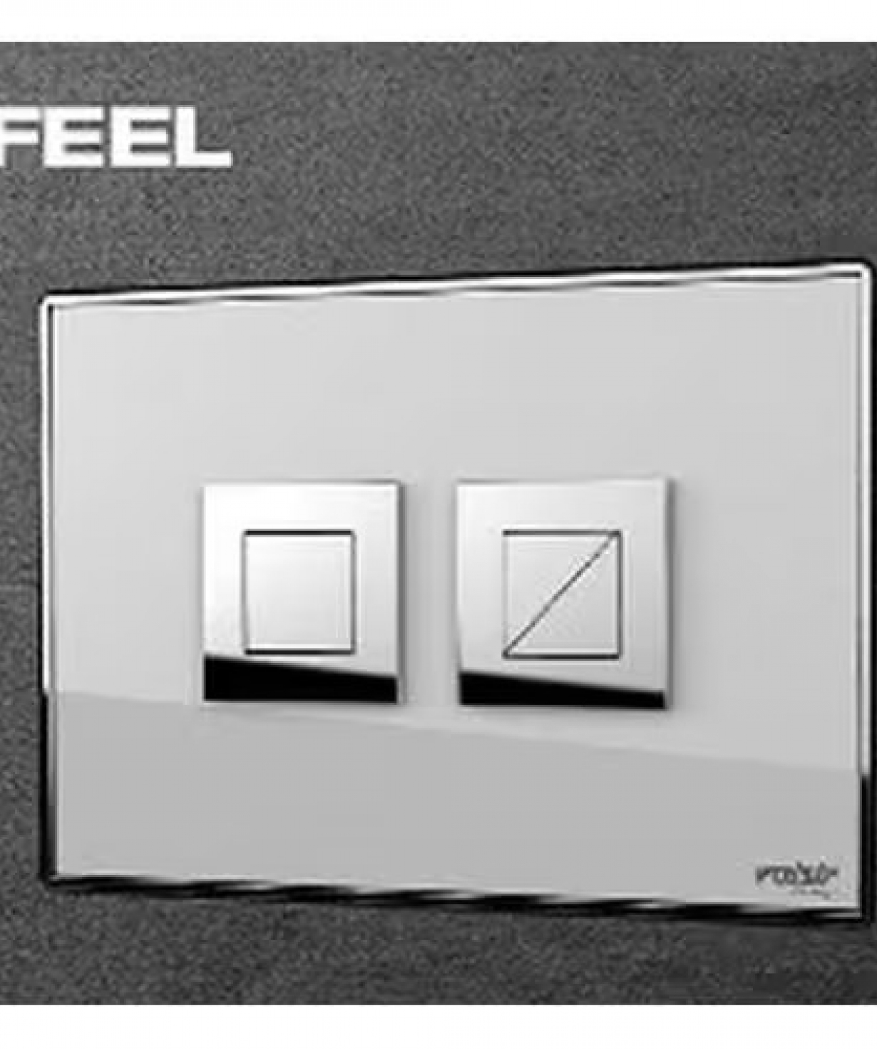 VALSIR VS0878853 CUSTOM PUSH PLATE FOR TILE WITH BUTTONS 215X145 POL. CHROME SQUARE