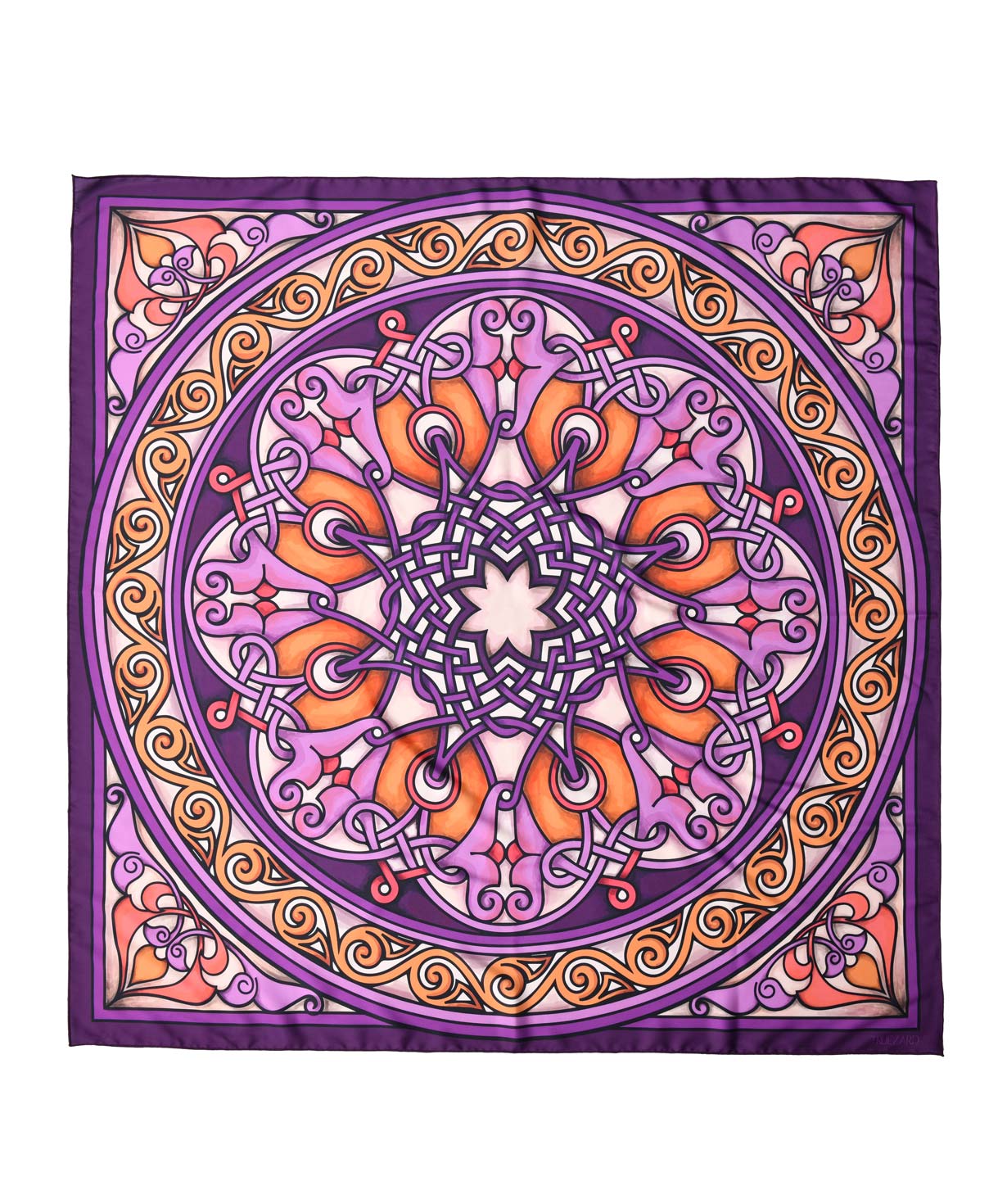 Шарф `Армянские орнаменты` фиолетовый