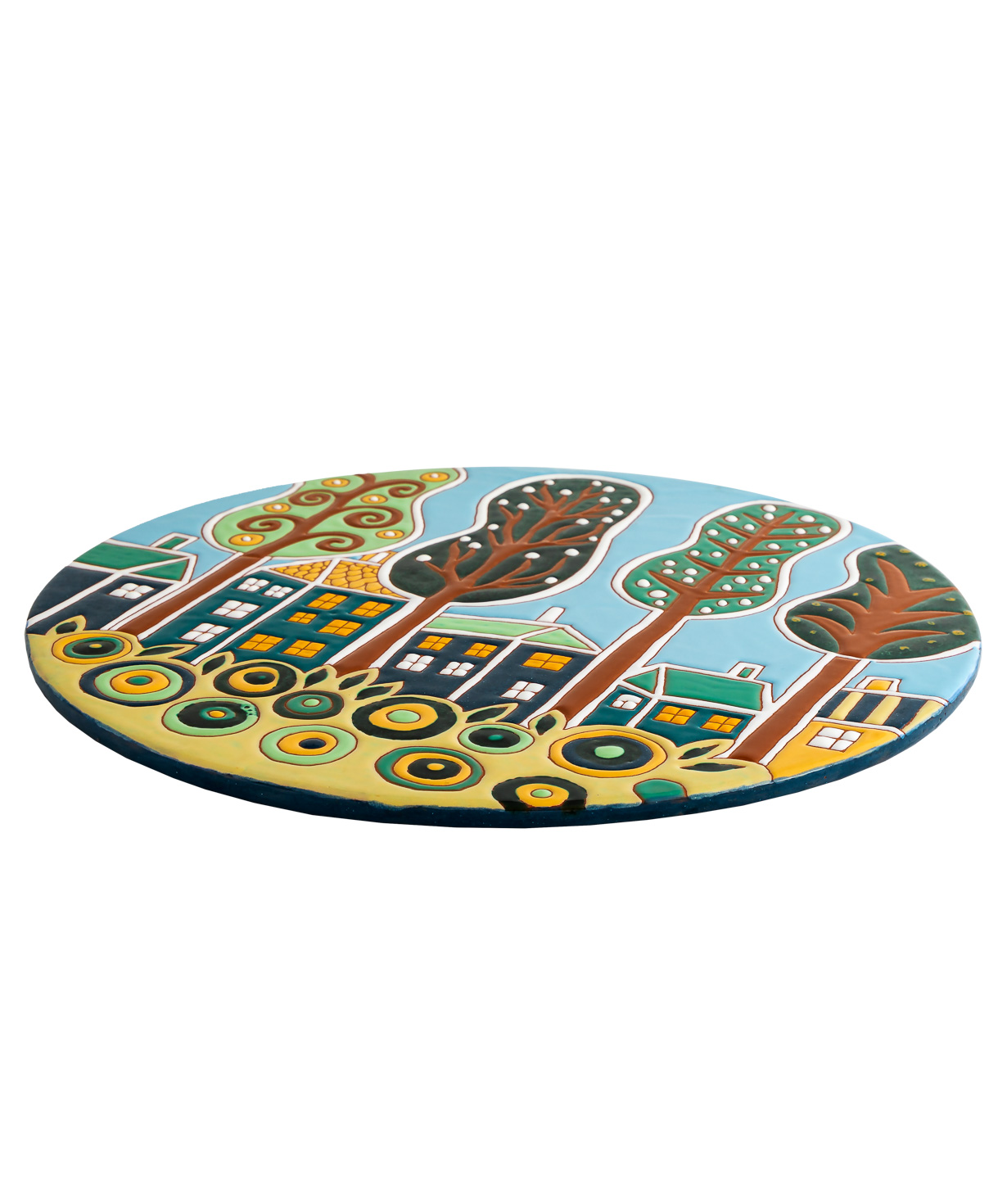 Cheese plate `ManeTiles` decorative, ceramic №37