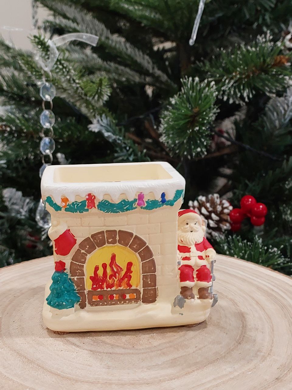 Candle «Blue Moon» By the fireplace, not scented