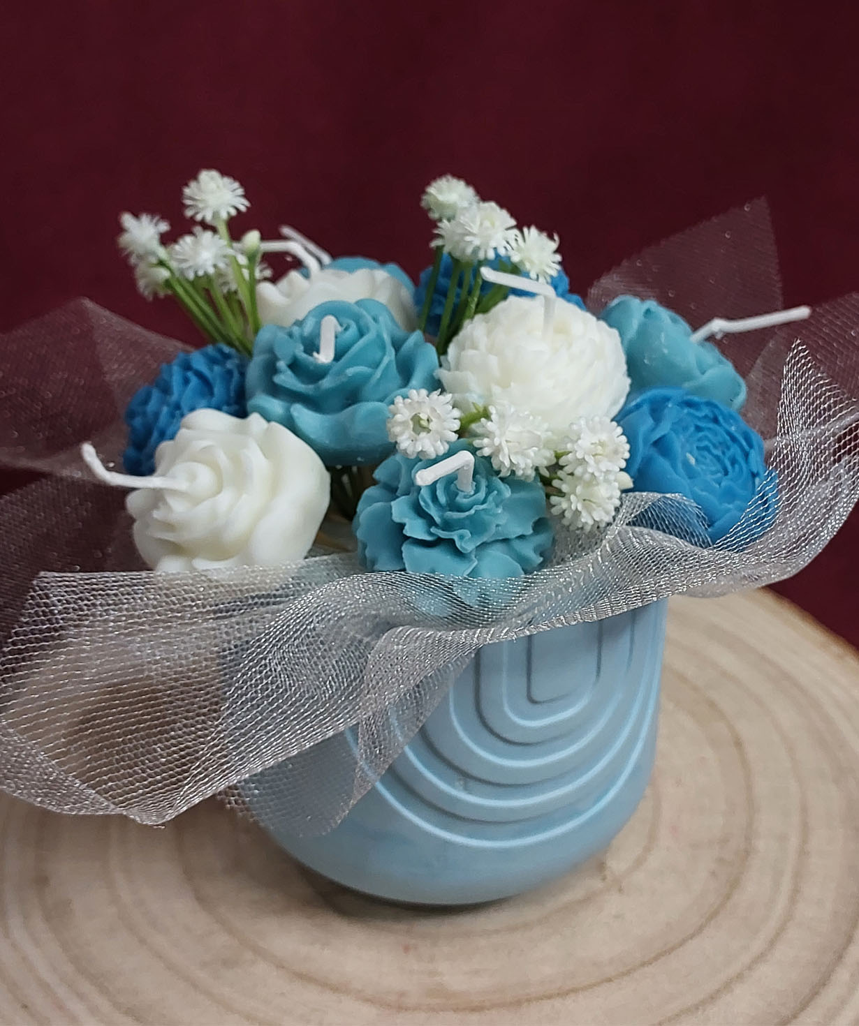 Свеча «Blue Moon» Цветочный букет, ароматизированная