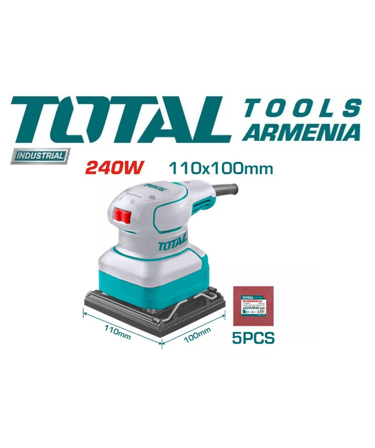 Орбитальная шлифовальная машина «Total Tools» TF2241108, 240 Вт