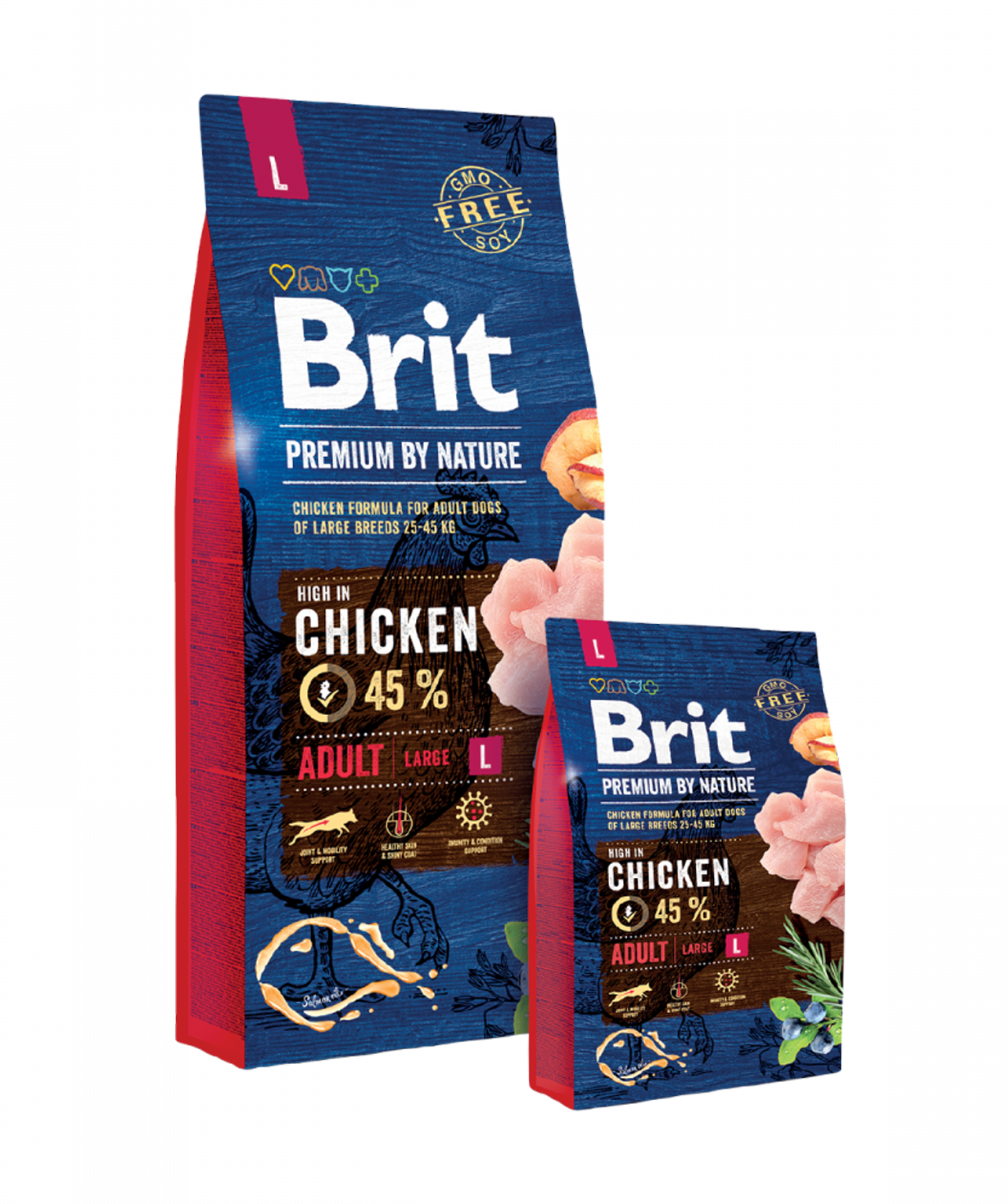 Dog Food «Brit By Nature» Adult L, chicken, for large breeds, 15 kg