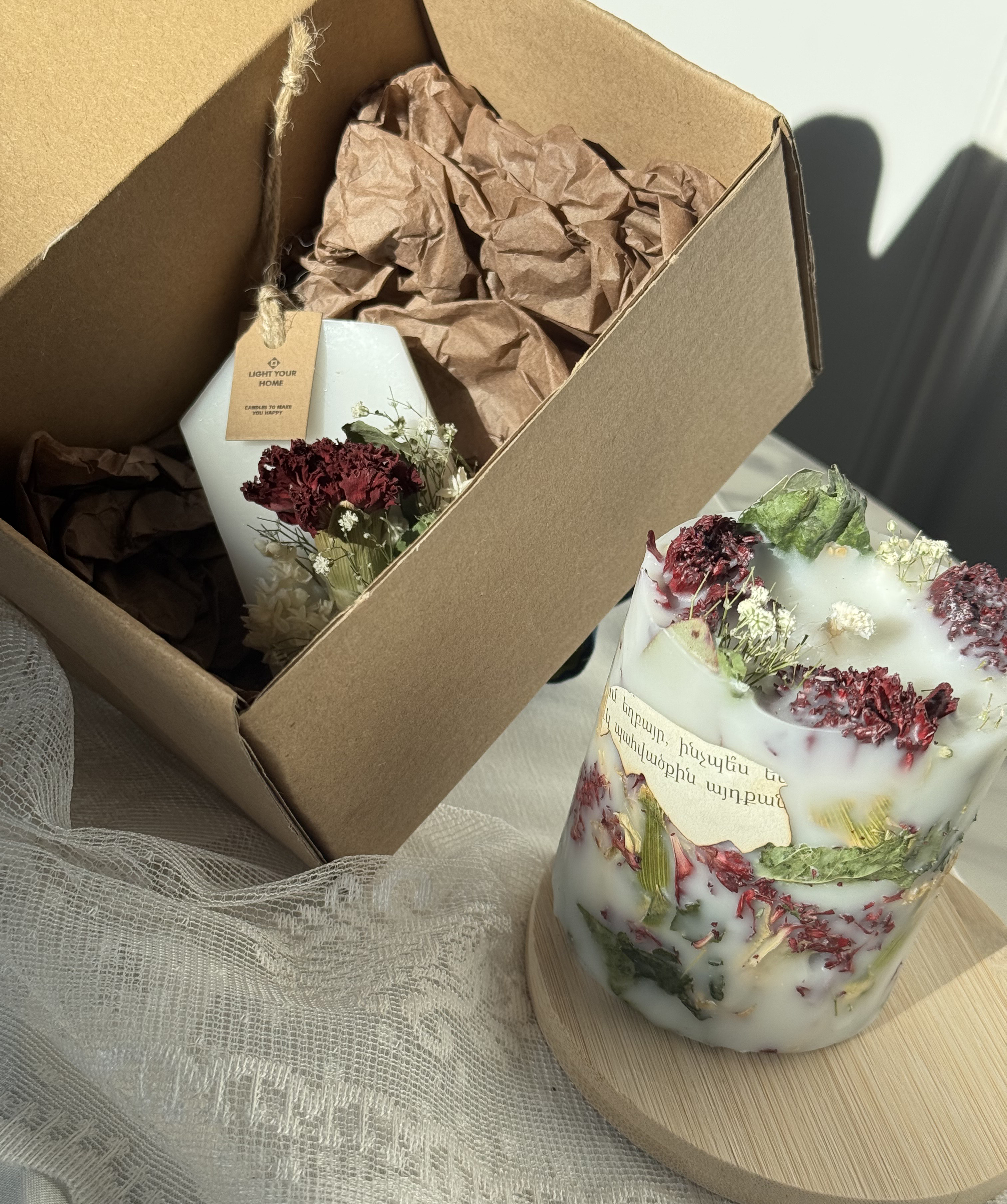 Candle «Light Your Home» Floral №3036 purple