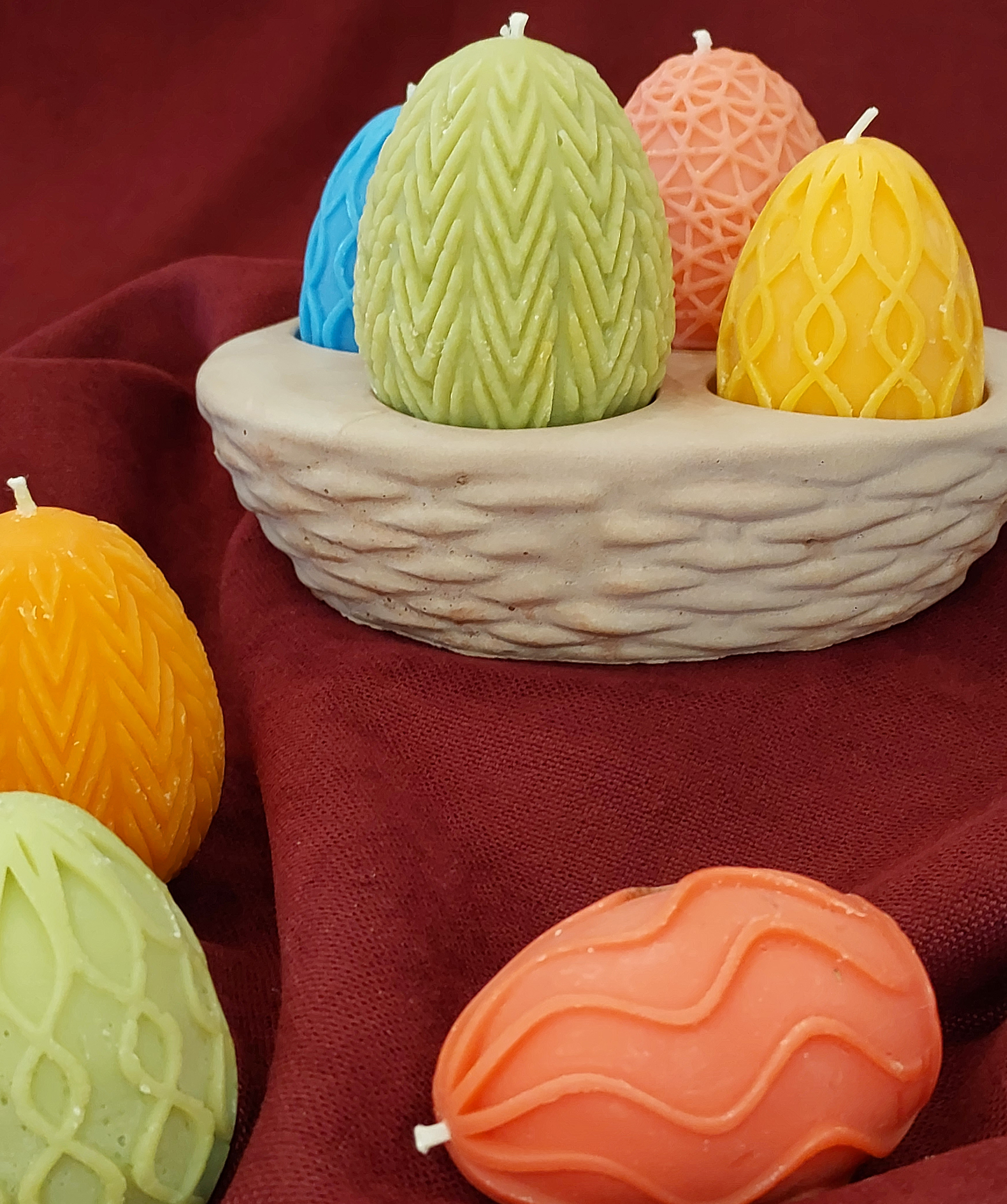 Подарочный набор «Blue Moon» Пасха, 4 свечи Яйца + подставка, ароматизированные