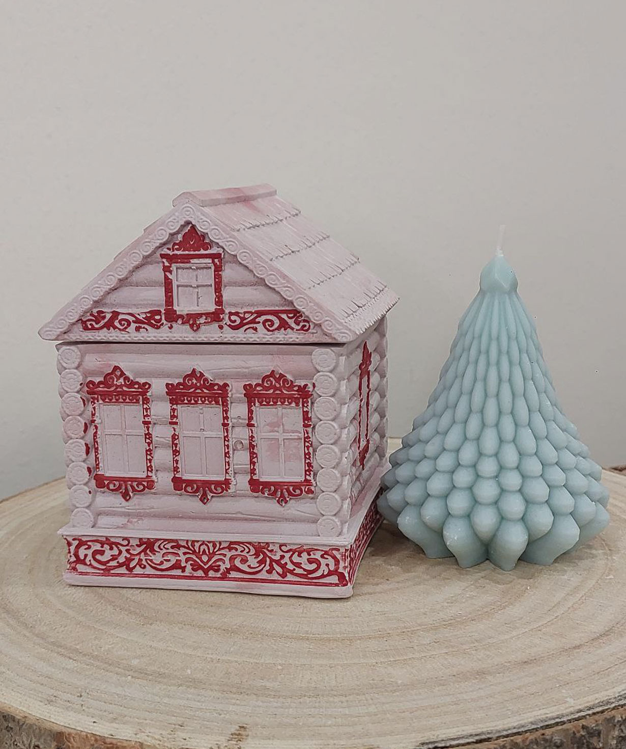 Բուրավետ մոմ «Blue Moon» Մեր սրտի տնակը + Տոնածառ