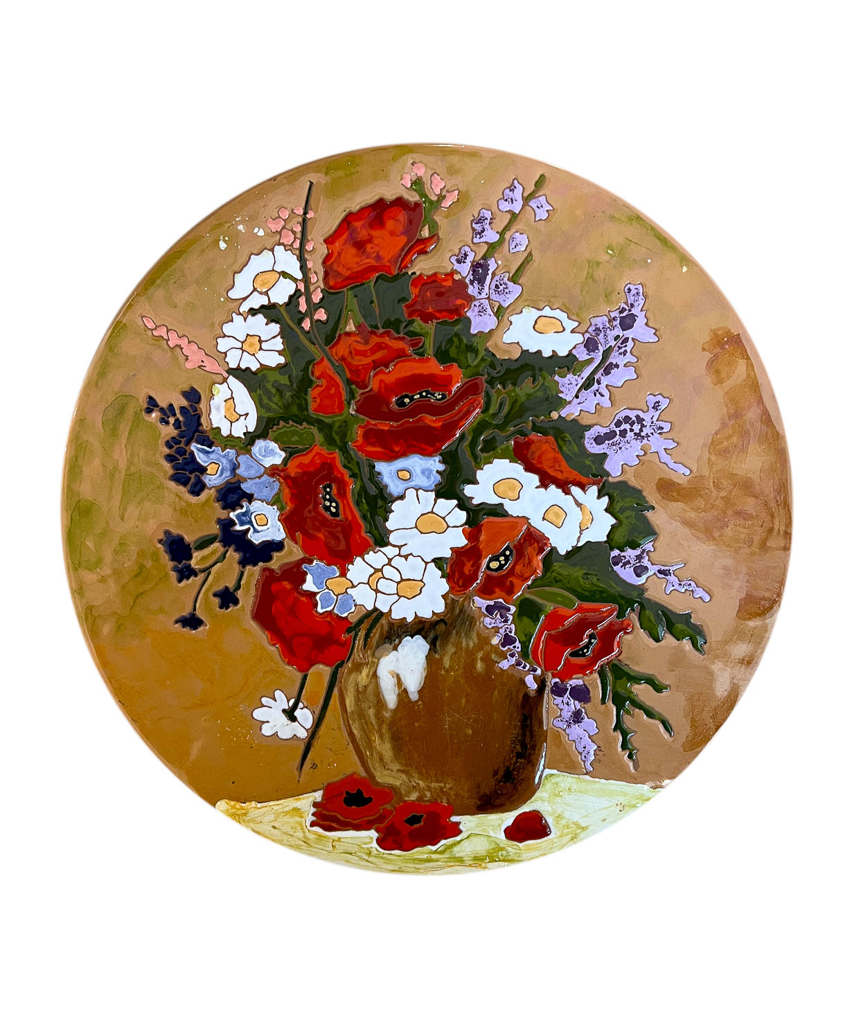 Cheese plate `ManeTiles` decorative, ceramic №58