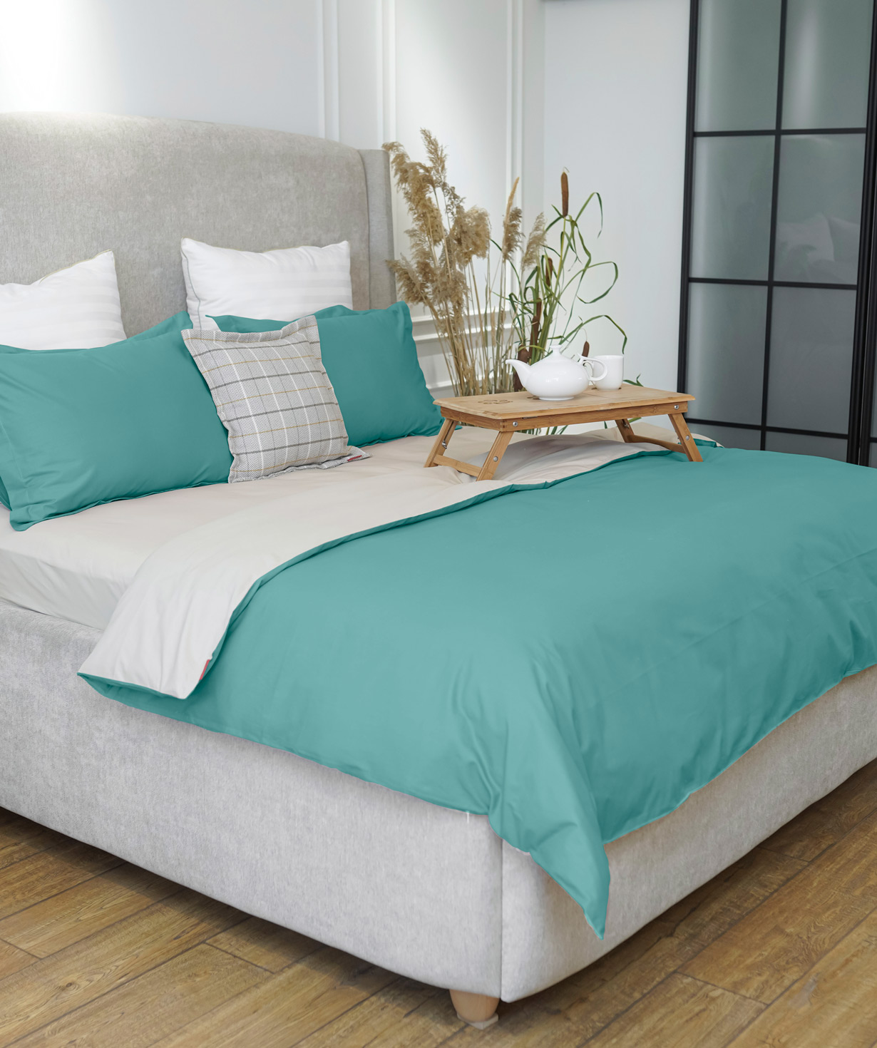 Bedding set «Jasmine Home» double, turquoise