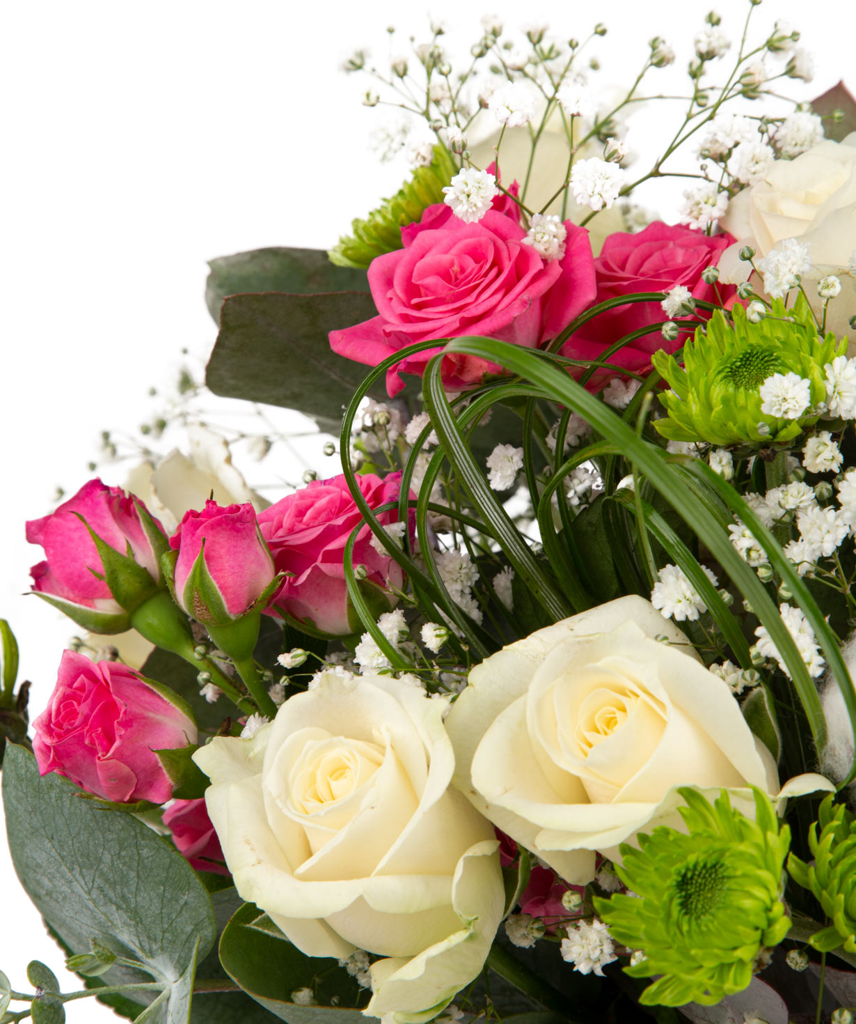 Букет `Раджкот` из роз и хризантемами