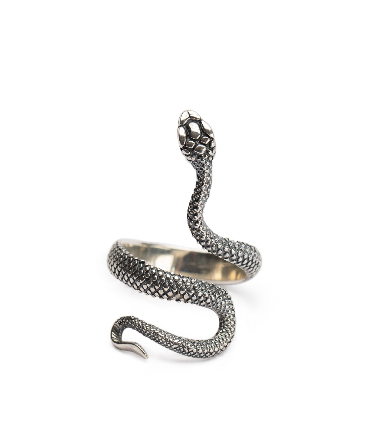 Кольцо `DF Project` змея серебряное