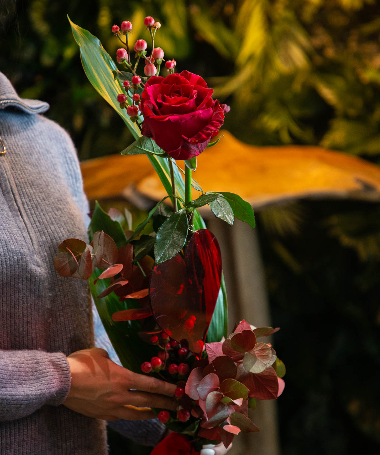 Bouquet ''Fabrica'' with rose