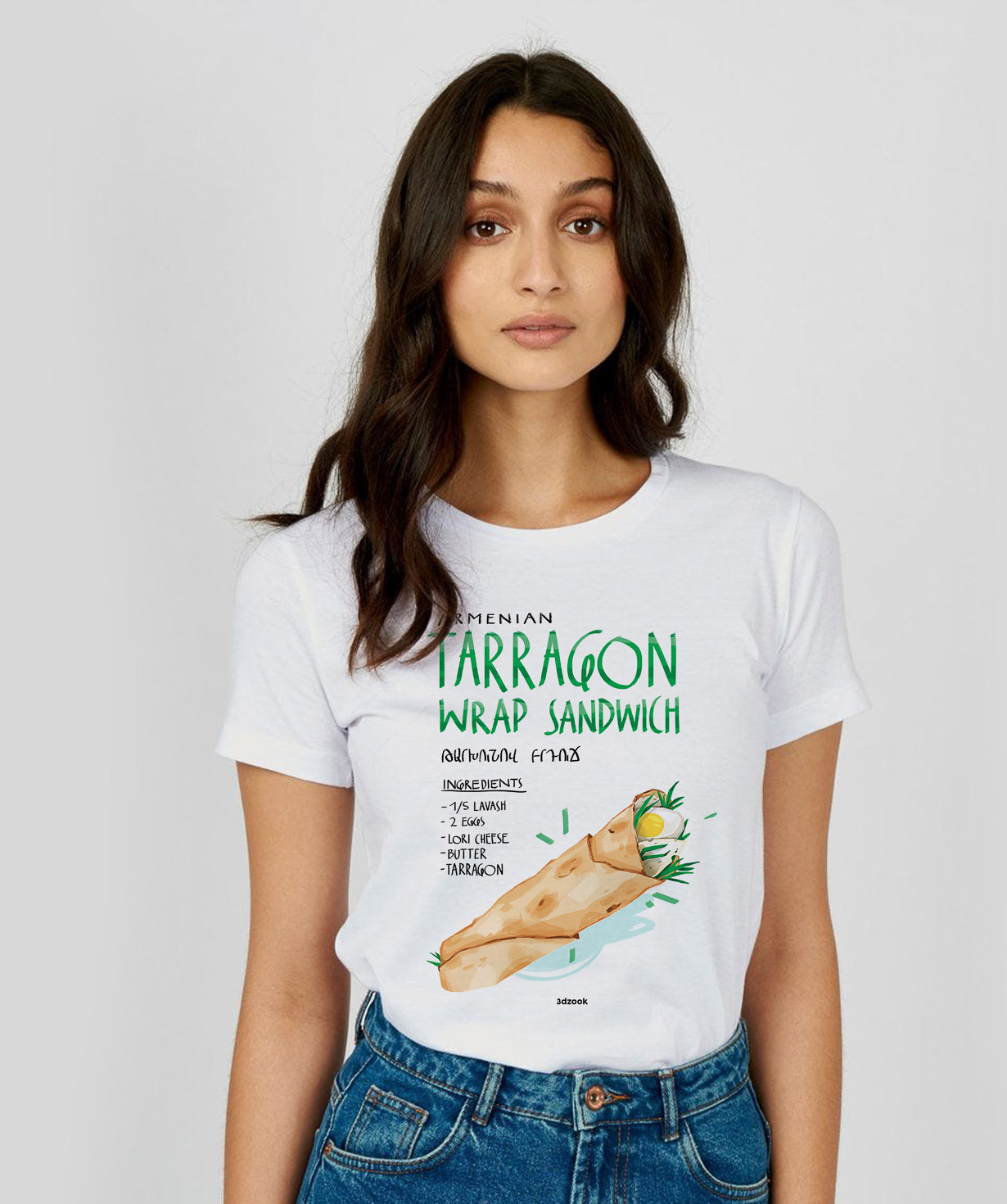 T-shirt ''Tarragon Wrap Sandwich'', white