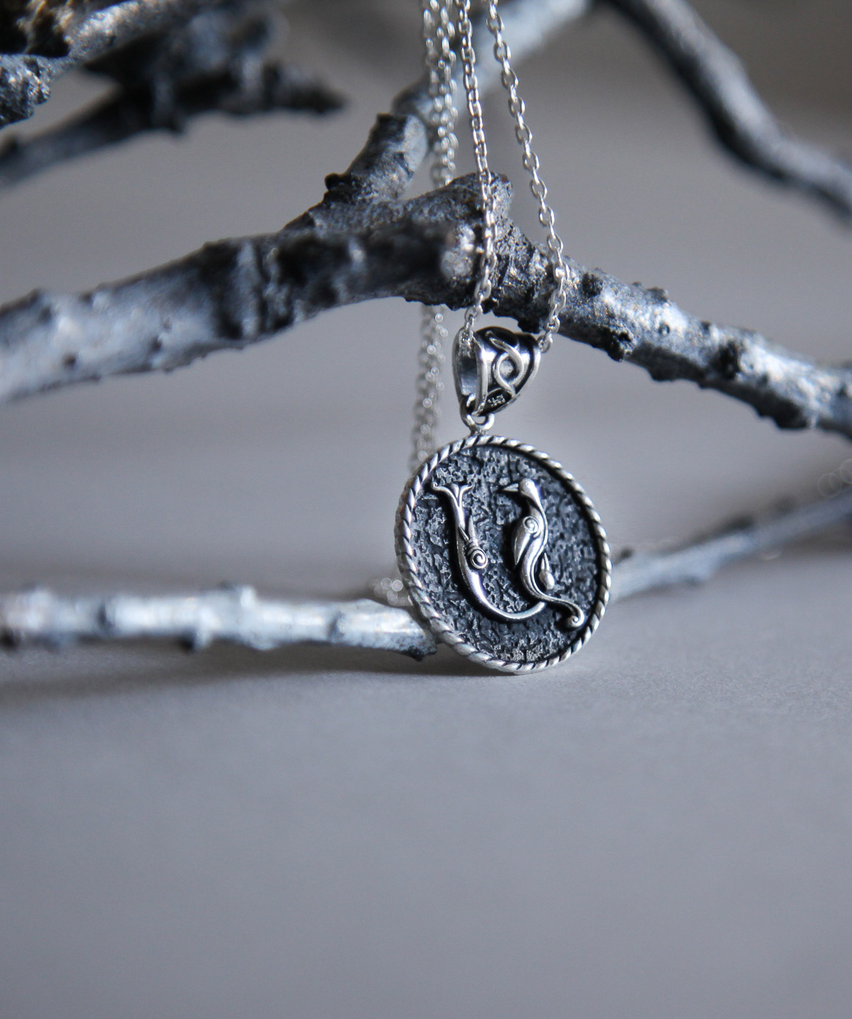 Necklace ''Bird letter A'' silver