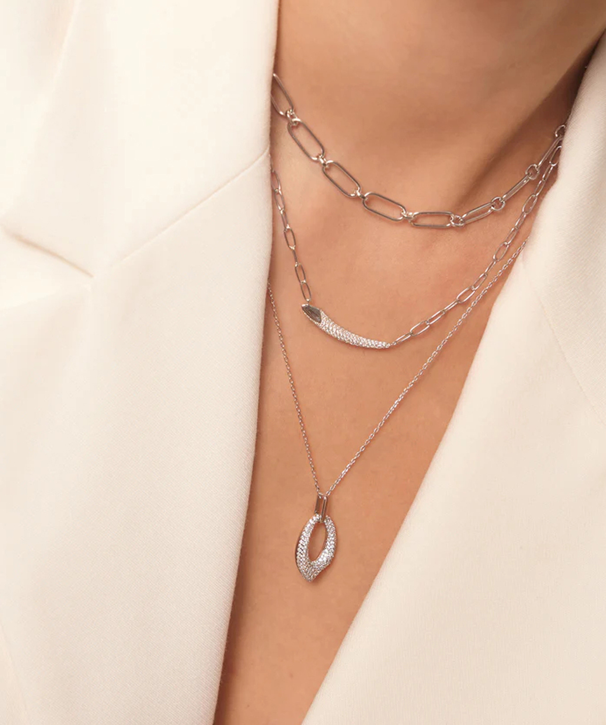 Silver necklace «Ania Haie» N051-02H