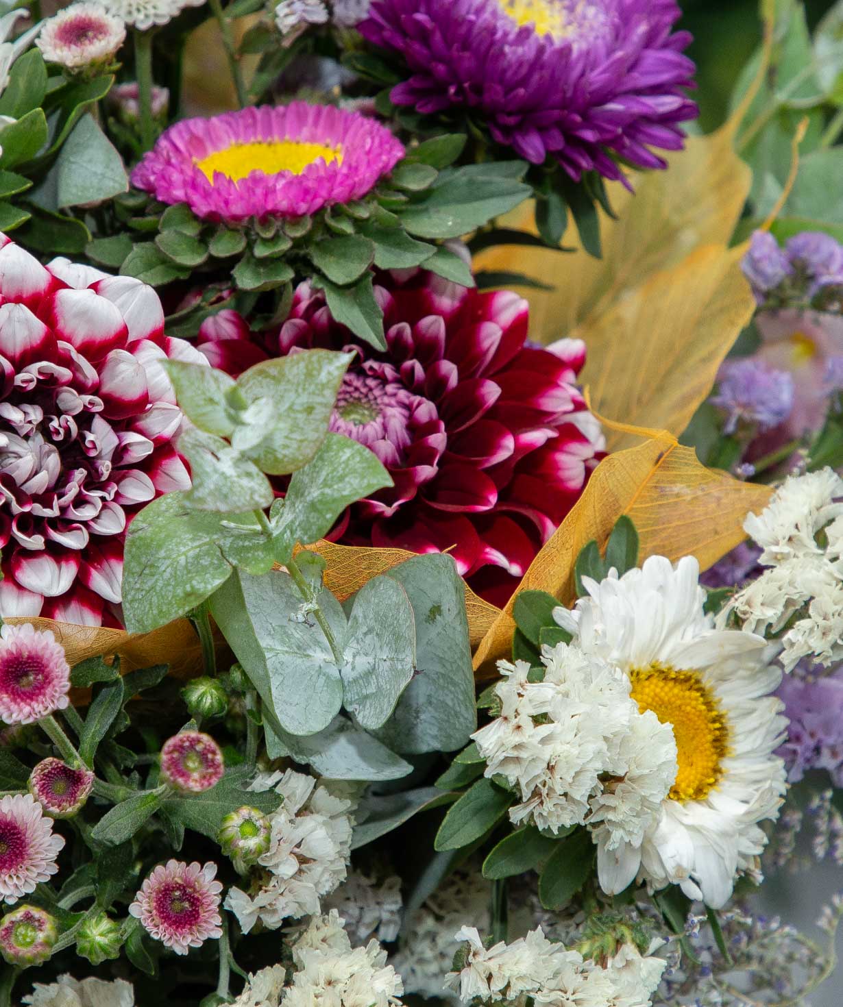 Bouquet «Bornholm» with asters and chrysanthemums