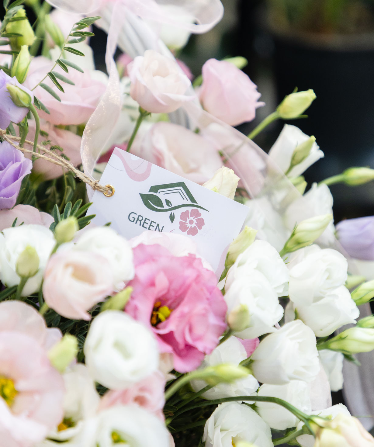 Floral composition «Green House» with Lisianthus №18